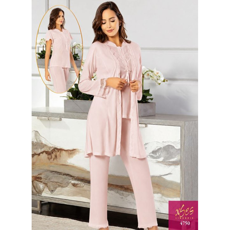 XSES 4750 HAMİLE LOHUSA 3'LÜ PİJAMA TAKIMI