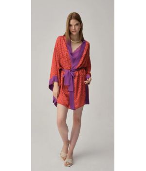 Pierre Cardin Vegan Ipek Saten Kadın Gecelik Sabahlık Takımı - Lx.25221 Violet