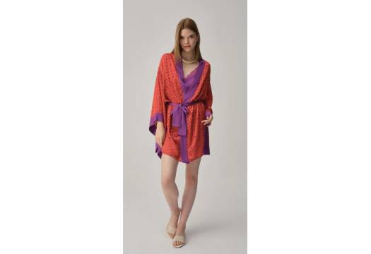 Pierre Cardin Vegan Ipek Saten Kadın Gecelik Sabahlık Takımı - Lx.25221 Violet