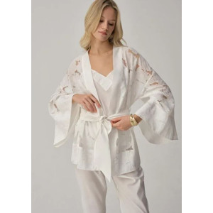 Pierre Cardin Vegan İpek Kimonolu Kadın Pijama Takımı - LX.25231 Ivory