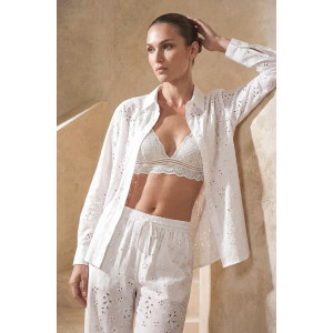 Pierre Cardin  26233 LIORA - Braletli Vegan İpek Kadın Pijama Takımı - Ivory