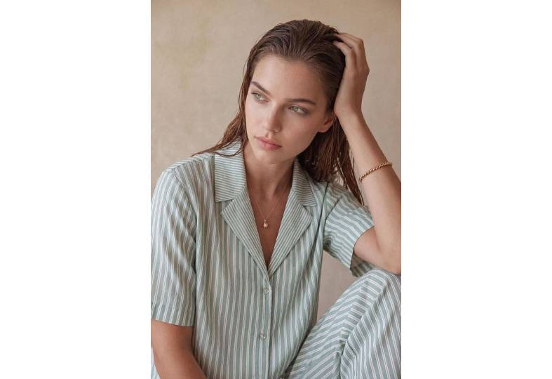 Pierre Cardin 26241 NOTTE - Çizgili Dörtlü Kadın Pijama Takımı - Capri
