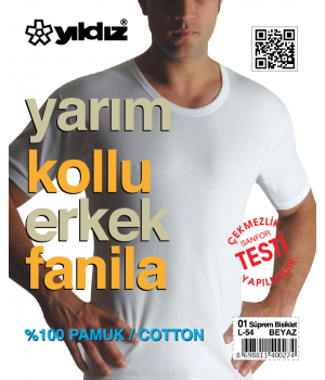 YILDIZ 01 SÜPREM YARIM KOLLU ERKEK FANİLA