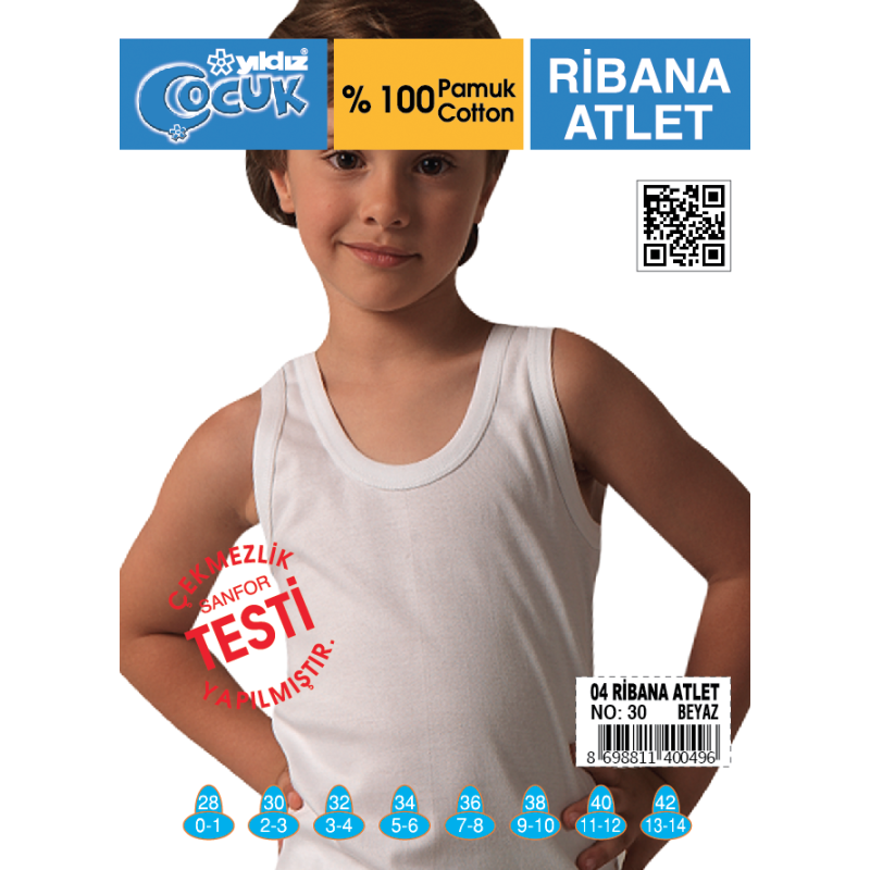 YILDIZ 04 RİBANA ÇOCUK ATLET 36-38-40-42