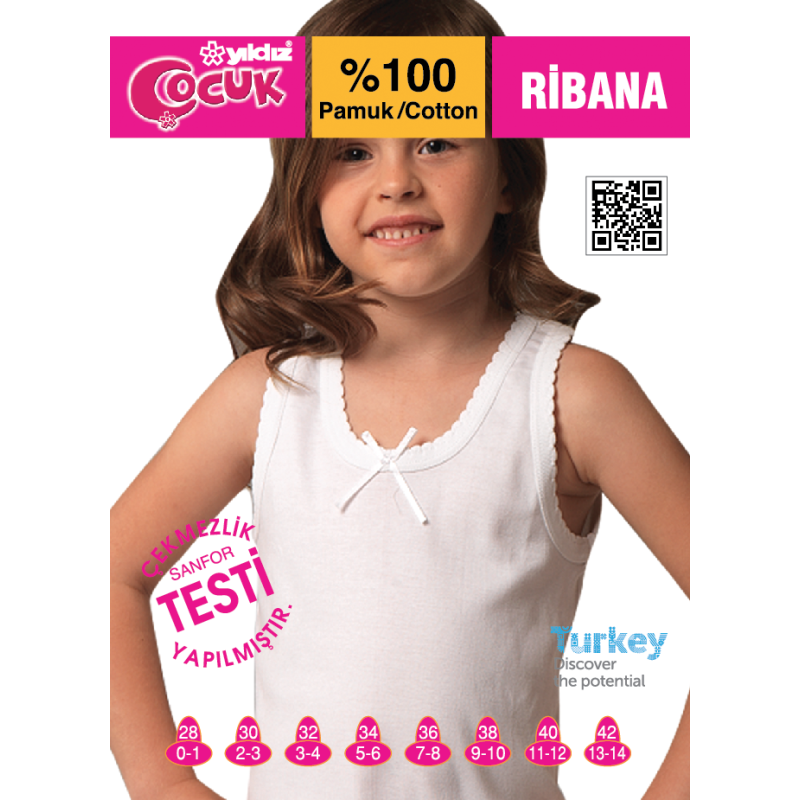 YILDIZ 2055 KIZ ÇOCUK GENİŞ ASKI ATLET
