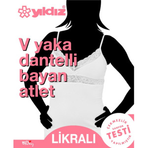 YILDIZ 2290 V YAKA DANTELLİ BAYAN ATLET