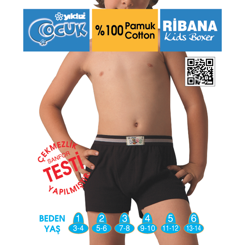 YILDIZ 29 ÇOCUK RİBANA BOXER