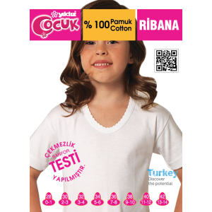 YILDIZ 3013 KIZ ÇOCUK KISA KOLLU ATLET
