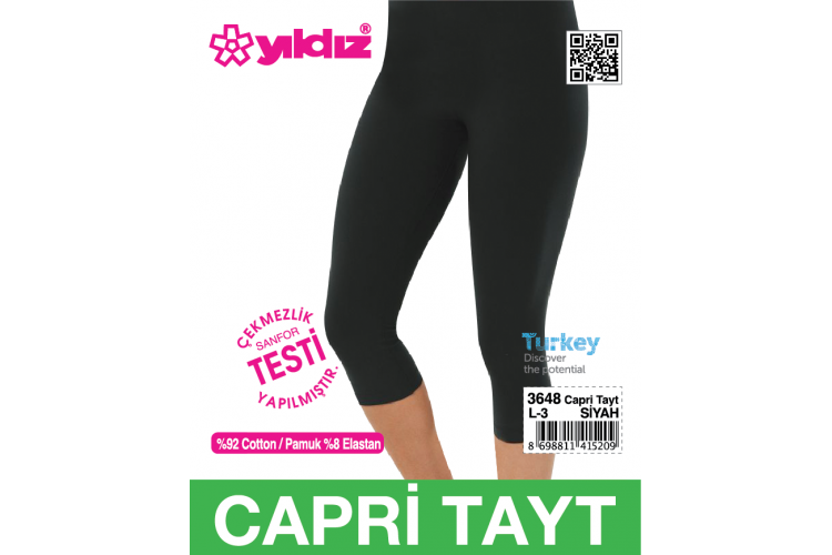 YILDIZ 3648 BAYAN CAPRİ TAYT