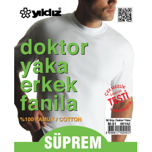 YILDIZ 50 SÜPREM DOKTOR YAKA ERKEK FANİLA