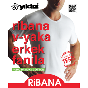 YILDIZ 60 RİBANA V YAKA ERKEK FANİLA