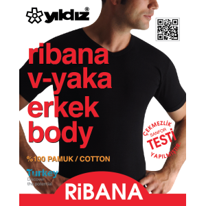 YILDIZ 61 RİBANA V YAKA ERKEK FANİLA
