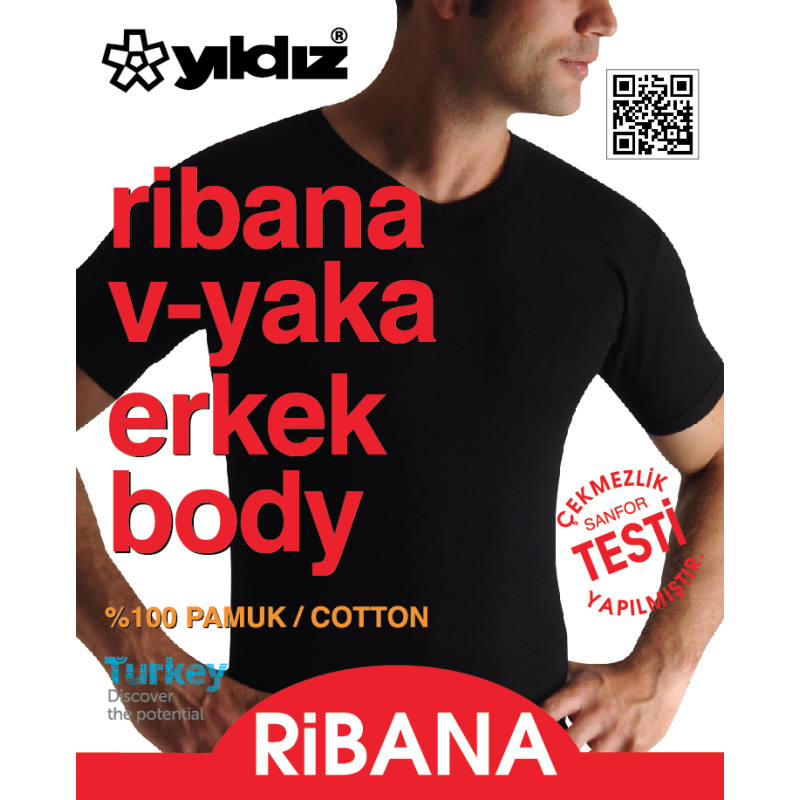 YILDIZ 61 RİBANA V YAKA ERKEK FANİLA