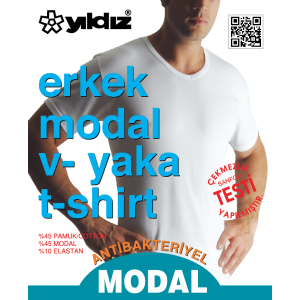 YILDIZ 150 MODAL V YAKA TSHIRT