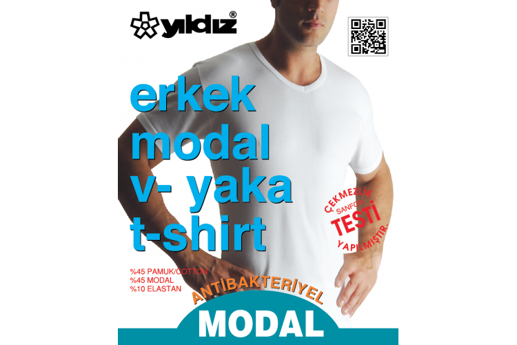 YILDIZ 150 MODAL V YAKA TSHIRT