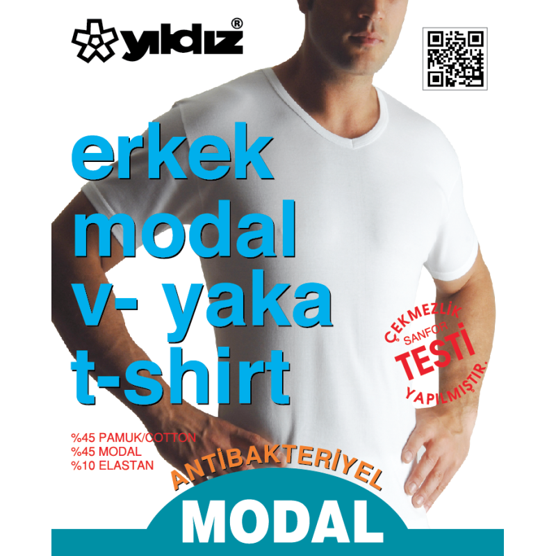 YILDIZ 150 MODAL V YAKA TSHIRT
