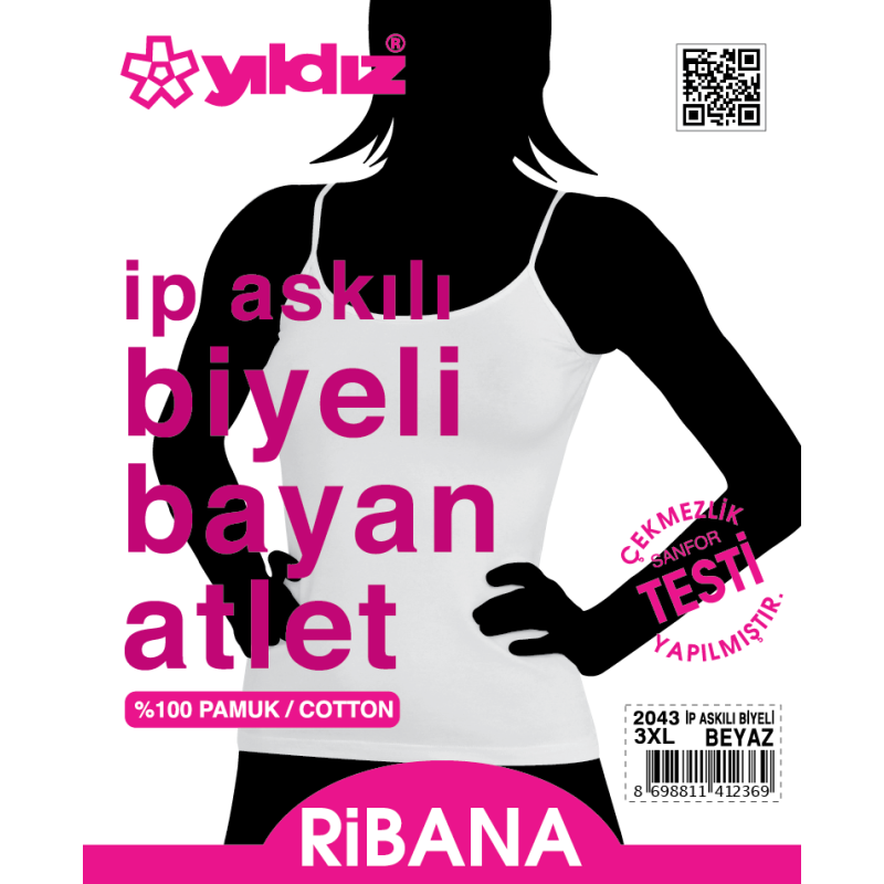 YILDIZ 2043 İP ASKILI BİYELİ BAYAN ATLET