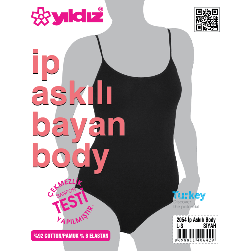 YILDIZ 2053 İP ASKILI BAYAN BODY